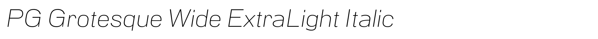 PG Grotesque Wide ExtraLight Italic image